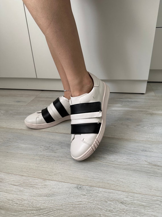 Bally White Leather Sneakers Unisex Shoes Etsy Canada