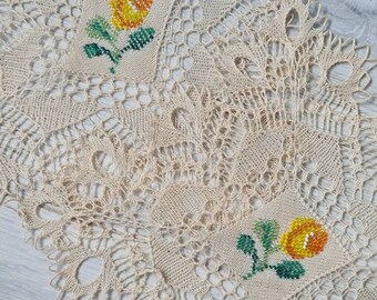 Lace doily, lace napkins, lot of two vintage handmade doilies
