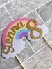 Personalised Name And Age Cake Topper / Rainbow Cake Topper / Custom Cake Topper / First Birthday / One Cake Topper 