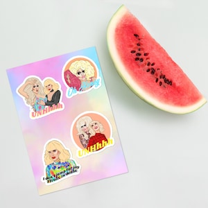 Trixie en Katya-stickervel | LHBT | Queer | Drag Queen | Gay-kaarten | RuPauls dragrace | UNHhhh