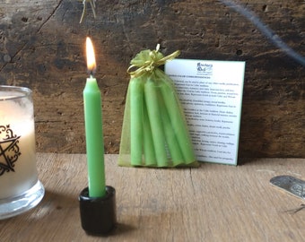 Light Green Chime Candles, Green Chime Candles, Witchy Spell Candles, Witchcraft Chime Candles for Spells, Spell Candles