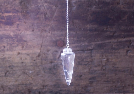Clear Quartz Pendulum, Dowsing Pendulum, Witch's Pendulum, Clear Stone Pendulum