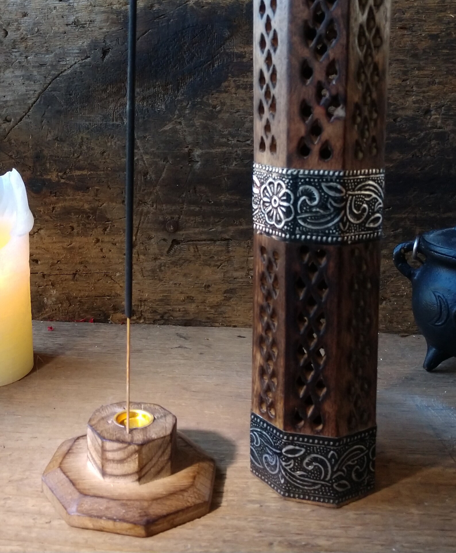Tower Incense Burner with Choice of Incense Wooden Incense Etsy