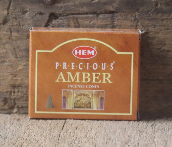 HEM Precious Amber Cones, HEM Incense, HEM Amber Incense Cones, Witchcraft Amber Cones, Amber Incense for Magick