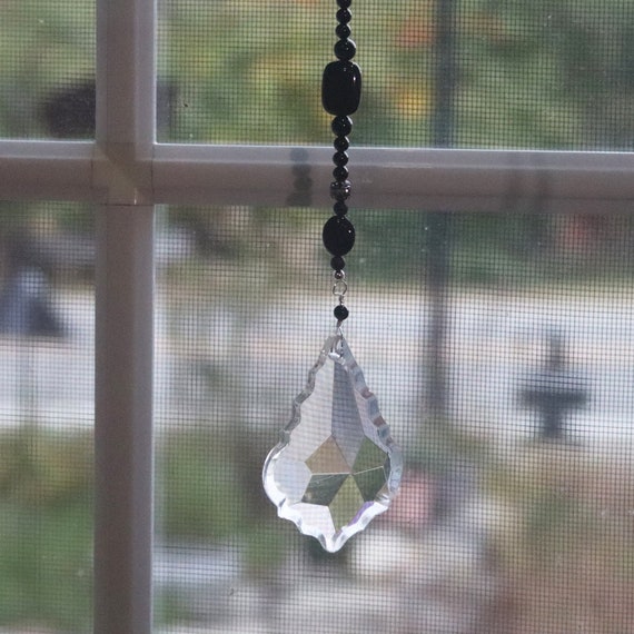 Withy Sun Catcher, Witchy Onyx Window Decor, Protective Window Hanging, Witch's Protective Sun Ornament