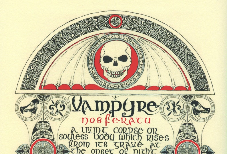 Vampyre Print Celtic Print Celtic Vampire Vampire Legend Etsy