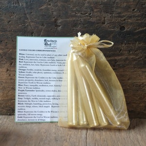 Mettalic Gold Chime Candles, Witchy Spell Candles, Package of 5 Gold Chime Candles, Witchcraft Chime Candles for Spells