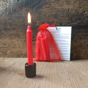 Red Chime Candles, Witchy Spell Candles, 5 Red Chime Candles, Witchcraft Chime Candles, Candles for Spells, Witch&#39;s Red Candles
