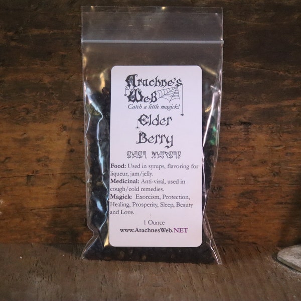 Elderberry for Magick, Witch's Elderberry, Organic Elderberries, Dried Elderberry, Spell Components, Elderberry for Witchcraft