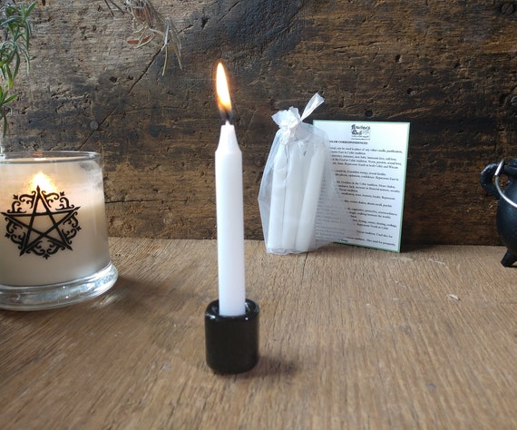 White Chime Candles, Witchy Spell Candles, Package of 5 White Chime Candles, Witchcraft Chime Candles for Spells
