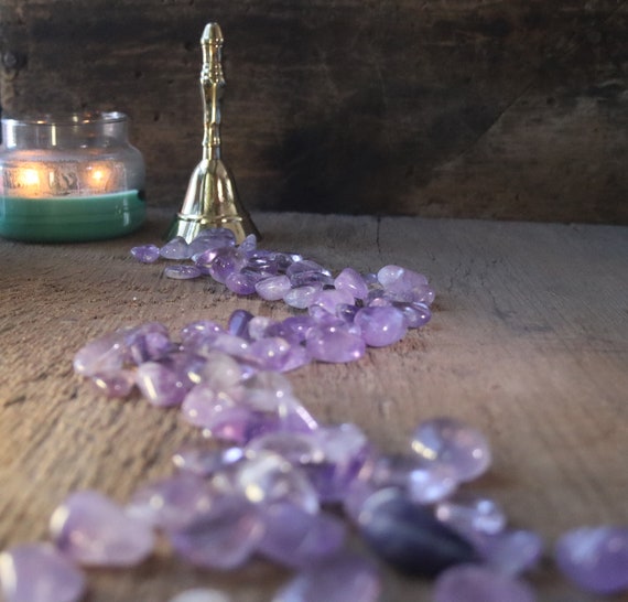 3 Amethysts Tumbled, Amethyst for Spells, Tumbled Smooth Amethyst, Natural Amethyst for Witchcraft