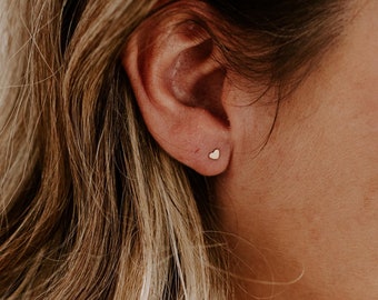 Heart Earrings | Heart Studs | .925 Sterling Silver | 14k Gold Filled | 14k Rose Gold Filled | Nickel & Lead Free | For Sensitive Ears