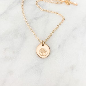 Mini Rose Necklace | 14k Gold Filled | 14k Rose Gold Filled | .925 Sterling Silver | Girls Necklace | Little Girl Gift | Adjustable