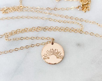 Sunrise Necklace | 14k Gold Filled | 14k Rose Gold Filled | .925 Sterling Silver | Everyday Necklace | Layering Necklace | Sunshine