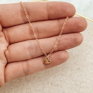 Heart Necklace | 14k Gold Filled | Girls Necklace | Little Girl Gift | Adjustable | Heart Disc