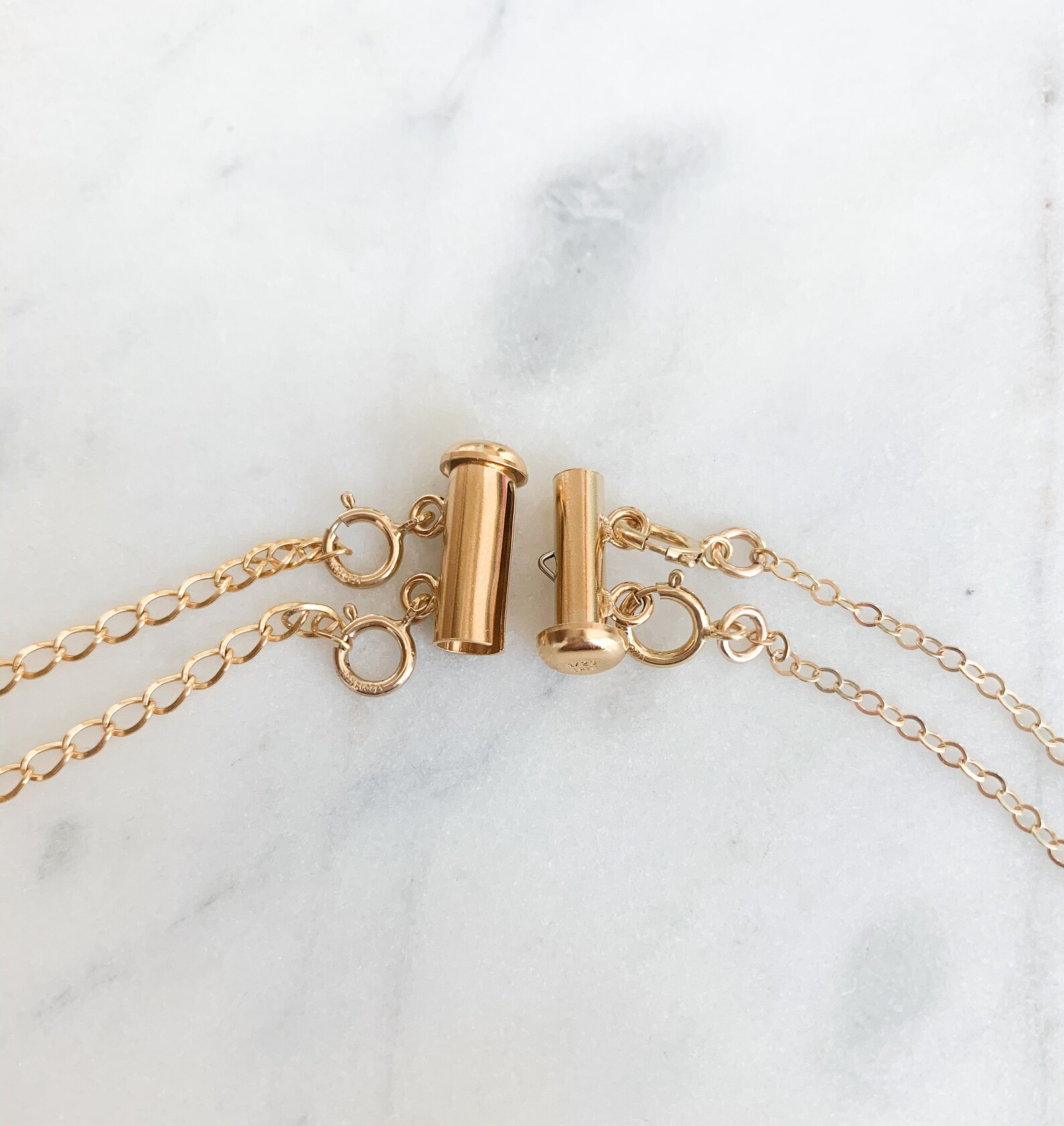 Layering Clasp 2 Strand Clasp 14k Gold Filled .925 Etsy Canada