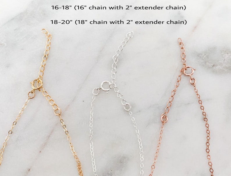 .925 Sterling Silver Family Necklace Customs Initials with 6mm disc 14K Rose Gold Filled 14k Gold Filled