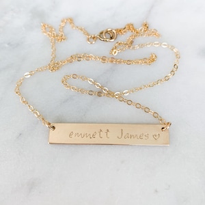 Custom Bar Necklace | 14k Gold Filled | 14k Rose Gold Filled | .925 Sterling Silver | Family | Kids | Simple