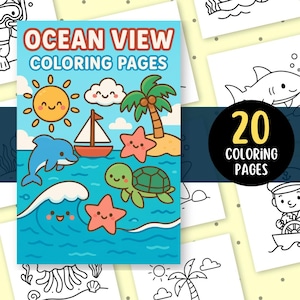 Ocean View Coloring Pages – 20 Cute Sea Life & Beach-Themed Printable Designs for Kids Summer Activities, Learning Relaxation Fun