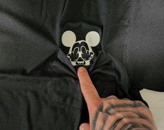 Mickey Mouse middle finger pocket 20% off Black shirts now!