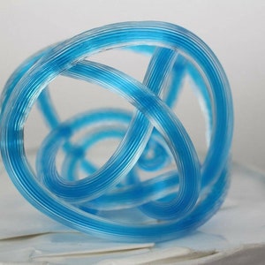 Hemp Rope Glass Art light Blue