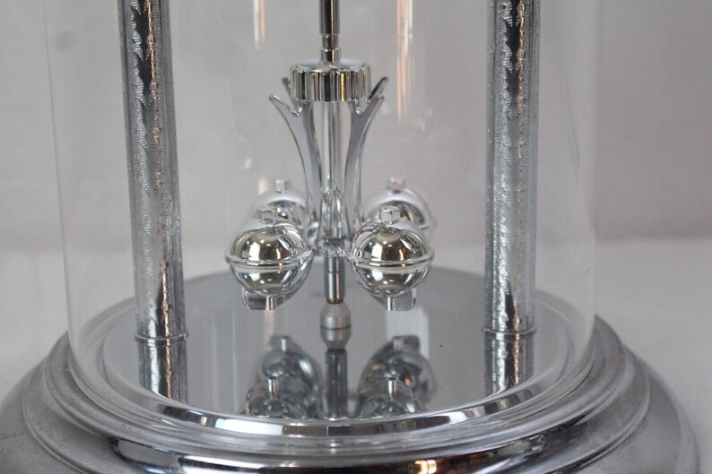 Elgin Silver Glass Dome Clock Etsy