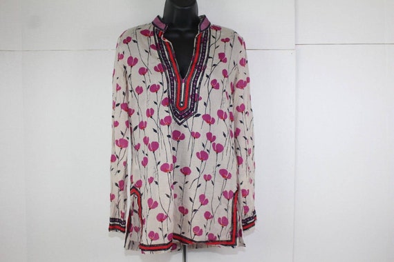 ladies TORY BURCH v-neck blouse size 6 