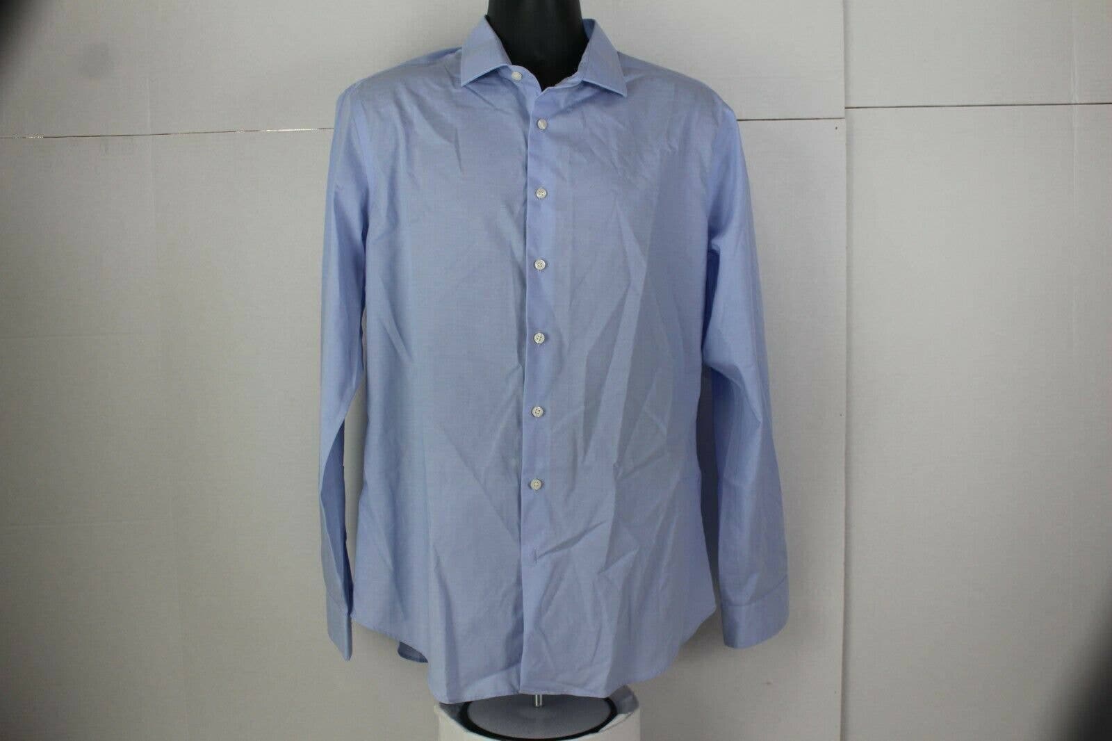 Goodfellow Co Mens Slim Fit Long Sleeve Button down Dress Shirt Blue Size L Etsy