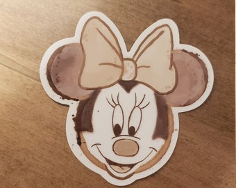 Minnie Mouse Coffee Stained Sticker/Magnet
