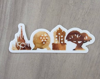 50th Anniversary Disney Coffee Stained Sticker