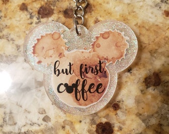 But first, coffee Mickey Coffee Stained Keychain