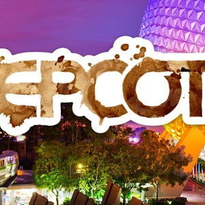 Disney&#39;s Epcot Coffee Stained Sticker