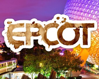 Disney's Epcot Coffee Stained Sticker