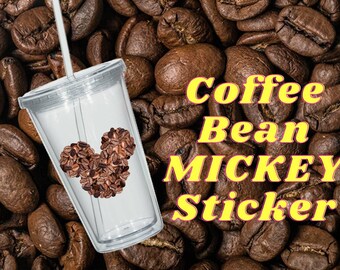 Coffee Bean Clear Mickey Sticker
