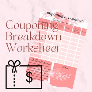 Couponing Breakdown Worksheet