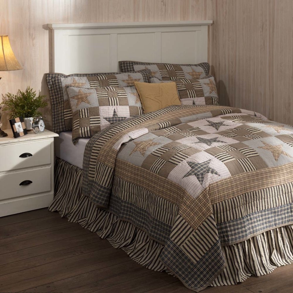 King Ashmont Ninepatch Primitive Quilt Etsy