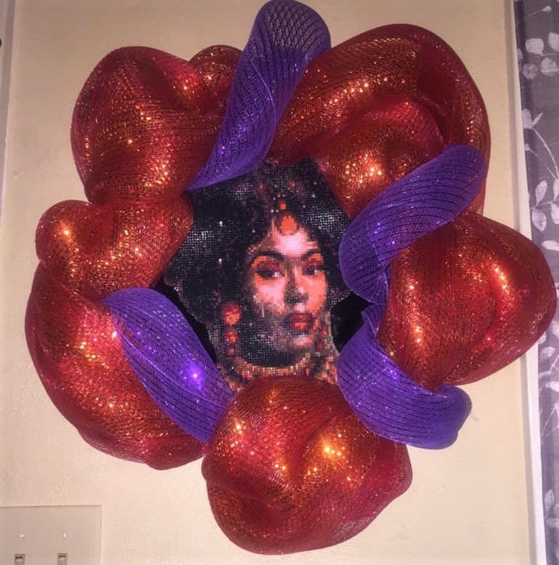 Afrocentric Wreath Featuring Rhinestone African Queen Etsy