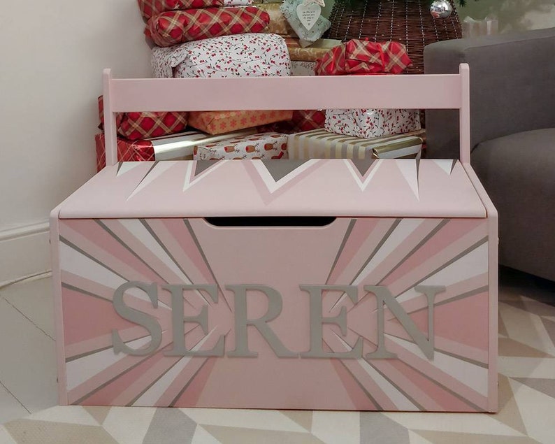 Toy Box Bench CHOOSE YOUR COLOURS Personalised Name Custom Etsy