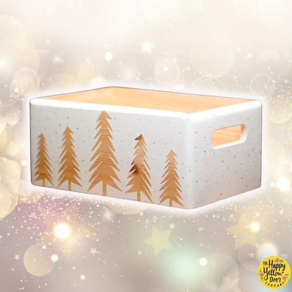 Christmas Display Crate Box CHOOSE YOUR COLOURS Storage Scandi Trees Advent Eve Activity box Family Tradition Xmas Children Kids Present