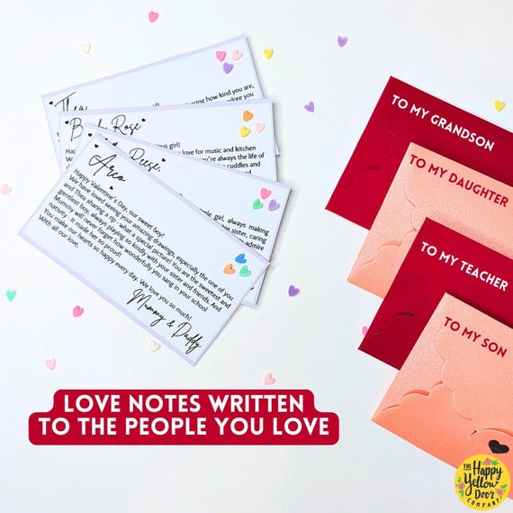 Valentines Love Note Personalised Letter, Letter to Grandchild, Daughter, Son, Teacher, Friend, Unique gift, Written for you, Love letter