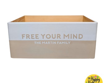 Handgeschilderde telefoonopbergdoos: gepersonaliseerde gezinsdetox KIES JE KLEUREN