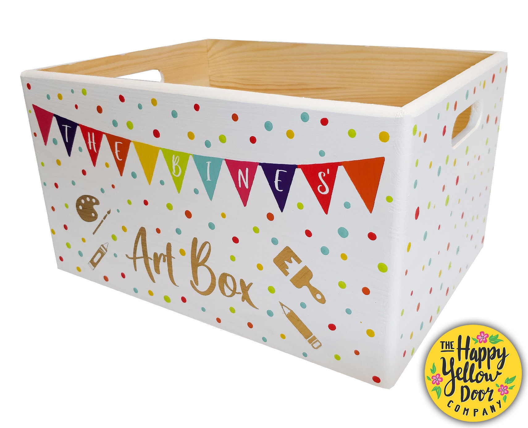 Art Craft Storage Box Crate Personalised CHOOSE YOUR COLOURS Etsy