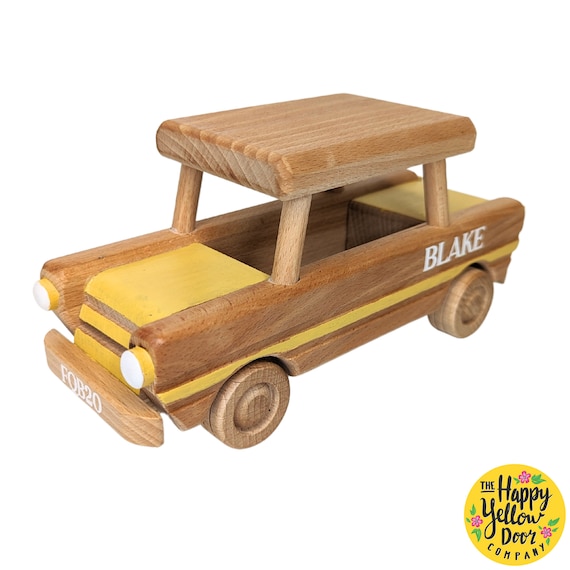Classic Car Vintage Wooden Toy Personalise CHOOSE YOUR COLOURS Hand Painted Personalised Custom Birthday Toddler Children Gift Christmas