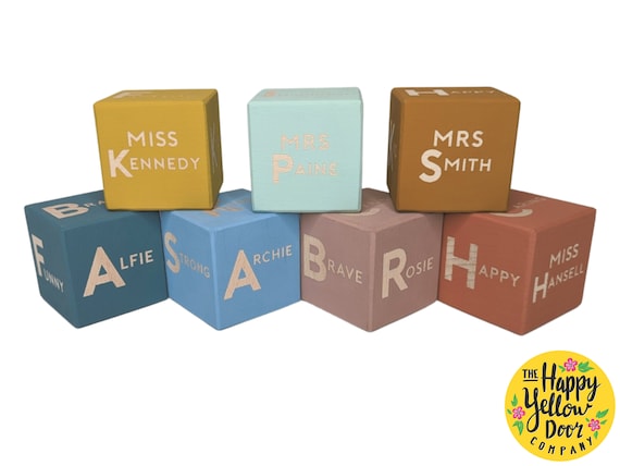 Wooden Cube Ornament Cheer Up Gift Positivity Gift CHOOSE YOUR COLOURS Affirmations Wood Blocks Mindfulness Thoughtful Playroom Nursery