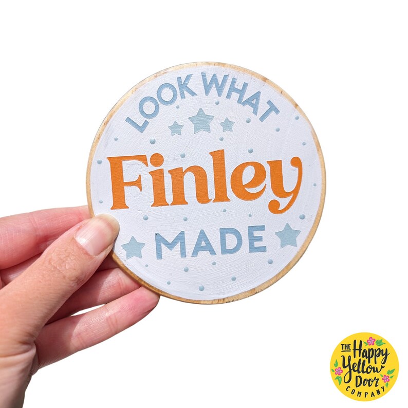 Hand Painted Kids Artwork Magnet: Personalised Colour Choice - Etsy