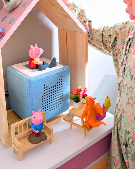 Tonie Character Shelf House Add-On Bundle, Mini Benches, Pot Plants and Welcome Mat, Tonie Storage & Display Accessory, Not for Under 3s