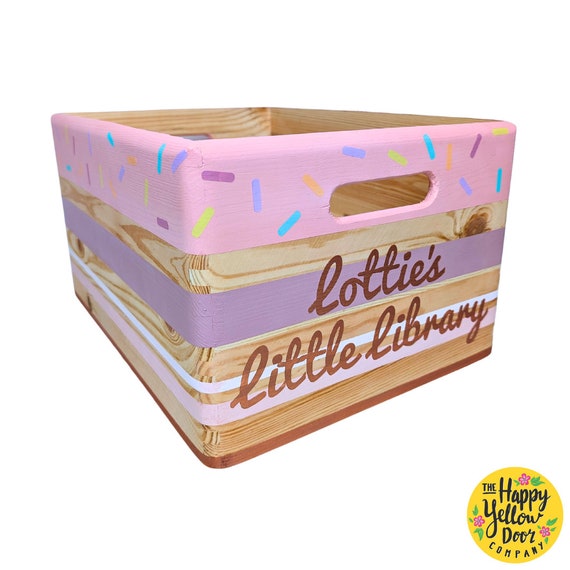 Story Book Box Personalised Sprinkles CHOOSE YOUR COLOURS Ice cream themed girls bedroom Pastel colours Gift Painted Wooden Custom Storage
