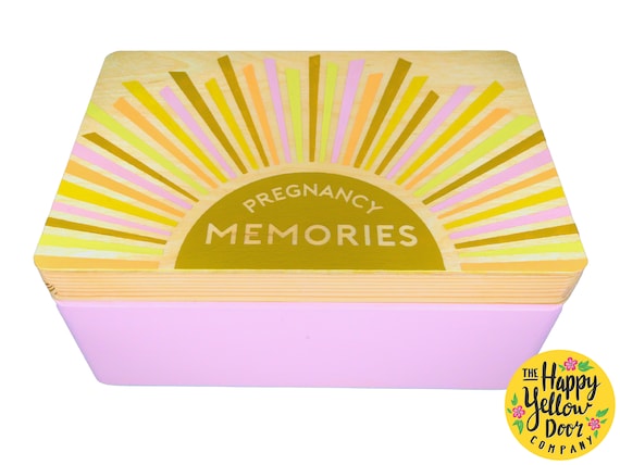 Pregnancy Memory Box Personalised CHOOSE YOUR COLOURS Baby Shower Pregnant 9 Months Bump Box Tests Scans Notes Photos 3D Scan Gender Reveal