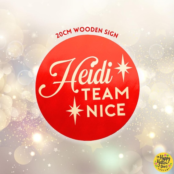 Personalised Nice List Christmas Sign Plaque for Photos CHOOSE YOUR COLOURS Decoration Gift On the nice list Party Celebrate Wooden Circle