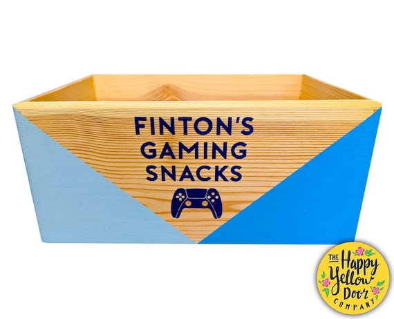 Gaming Snack Crate Personalised Gamer Gift CHOOSE YOUR COLOURS Storage box Gadgets Gamer room Birthday box Gaming essentials Controller box